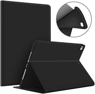 VAGHVEO Coque pour iPad 9.7" 2017/2018, iPad Air1/Air 2 Étui Housse Cuir PU Antichoc Flexible Smart Case (Réveil/Sommeil Automatique) Cover Arrière TPU Souple pour Apple iPad 5e/6ème/Air 1/2, Noir