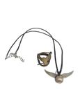 BOENJOY Gifts- Harry Potter Snitch Elegant Neck Pendant with Finger Ring Set | Premium Box | Set of 2