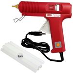 Mario ME151, 150 Watt Professional Hot Melt Dispensing Glue Gun with Multi Temperature Control, Fast Melting with 5 Glue Sticks (11mm)