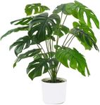 Laelfe Artificial Monstera Plant in Pot, Large Fake Plants Faux Tropical Palm Plant for Indoor Outdoor Home Office Table Decoration (23 in)