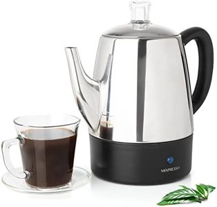 Mixpresso Small Percolator Coffee Pot Electric 4 Cup, Stainless Steel Coffee Maker, Coffee Percolator Electric With Keep Warm Function, 4 Cups Stainless Steel Percolator With Coffee Basket