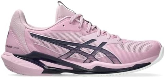 ASICS Women's Solution Speed FlyteFoam 3 Tennis Shoes, 7.5, Light UBE/Indigo Fog