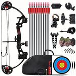 Lanneret Compound Bow and Archery Sets - Right Hand Archery Compound Bows 15-29 lbs Draw Weight Adjustable for Youth and Beginners，Hunting Bow Kit for Beginner