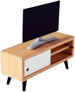 Mllxon Miniatures Dollhouse TV with Cabinet,Tiny TV Toy,1 12 Scale Dollhouse Living Room Furniture