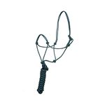 SIE Rope Halter for Horses with 8 ft Lead Rope 4 knot Horse Halters (Hunter Green)