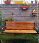 Kaushalendra Indoor Hanging Swing Jhula for Balcony - Very Strong, 350 Kg Capacity Hammock Chair with Hanging Accessory (122 CM), Wood, Brown