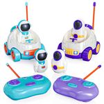 Tecnock Toddler Remote Control Car, 2 Pack Cartoon RC Cars - Astronauts, Toddler Toys, Car Toys for Kids Age 2 3 4 5 Years Old, Birthday Toys for 3+ Year Old Boys Girls