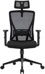 Durrafy Ergonomic Office Chair Mesh Desk Chair with Adjustable Lumbar Support Breathable Adjustable Headrest High Back Computer Chair Black