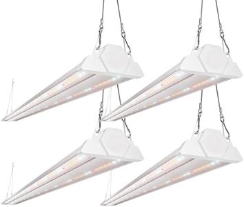 FREELICHT 4 Pack 4ft LED Grow Light , 60W (350W Equivalent), Sunlike Full Spectrum Integrated Plant Light for Hydroponic Indoor Plant Seedling Veg and Flower, Plug in with On/Off Switch