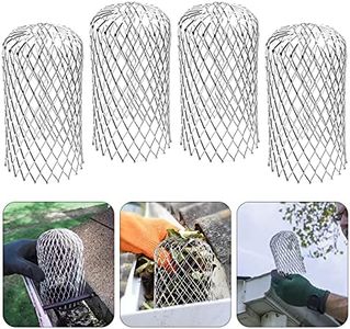 Set of 4 Gutter Strainer Metal Gutter Protection Downpipe Protection Gutter Aluminium Filter Grid Leaf Catcher Leaf Sieve Leaf Protection Rain Pipe Protection Guard Leaf Pollution Moss 16 x 8.5 x 8.5 cm