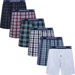 JupiterSecret Mens Woven Boxers Underwear Cotton Boxers for Men, Mens Boxers Shorts Multipack with Button Fly S-6XL