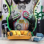 3D Wall Murals Vibrant Neon Spray P