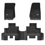 3W Floor Mats Compatible for Jeep Wrangler JK 2013-2018 Unlimited 4 Door Only (Non JL or 4XE) TPE All Weather Custom Fit Floor Liner for Jeep Wrangler JK 1st and 2nd Row Full Set Car Mats, Black