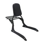 Passenger Backrest Sissy Bar & Luggage Rack Portable Compatible with Yamaha XVS1300 XVS1300A Midnight V-Star 2007-2015 (Black)