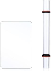 2 Pcs Polymer Clay Roller Tools, Acrylic Rod Rolling Pin with Thickness Rings Kit, Acrylic Round Tube Roller, Clear Art Craft DIY Polymer Clay Tool with Clear Board Sheet