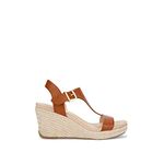 Kenneth Cole REACTION Women's T-Strap Wedge Sandal, Tan, 10 M US, Tan, 10