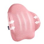 Lumbar Support Back Pillow for Office Chair,Memory Foam Lumbar Pillow for Back Pain Relief, Ergonomic Back Support Pillow with Adjustable Straps for Car,Couch, Recliner (Pink)