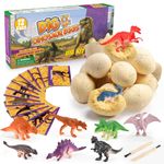 iKidiki Dinosaur Toys for Boys, 4 5 6 7 8 Year Old Boys Gifts Dinosaur Eggs for Kids Toys for 4-8 Year Old Boys Fossil Digging Kit for Kids Toys Age 4-8 Stocking Fillers for Boys