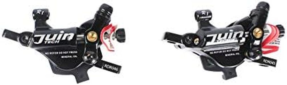 Juin Tech R1 Cable Actuated Hydraulic Bicycle Bike Disc Brake Caliper Set Extra Lightweight Hybrid Brake for Road/Cyclocross/Gravel/E-Bike/Folding Bike etc. use (Black)