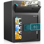 Kavey 2.0 Cub Drop Safe for Business, Large Safe Box with Drop Slot, Drop Safe with Backlit Touch Screen Keypad and Dual Alarm System, Heavy Duty Money Safe Box for Business Office Home