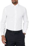 Van Heusen Men's Dress Shirt Slim Fit Traveler Stretch, White, 15"-15.5" Neck 34"-35" Sleeve