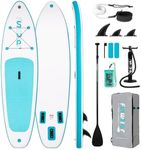 FunWater 10'6'' Inflatable Stand Up Paddle Board — Adult Paddleboards with Paddle, Backpack, 3 Fins, Pump, and Leash Suitable for Beginners