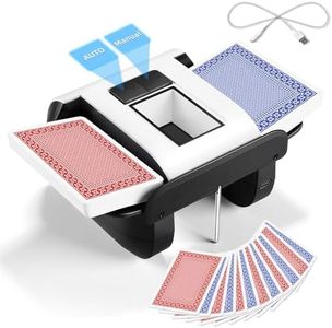 BATURU Rechargeable Automatic Card Shuffler 2 Deck – Fast, Reduced Jams, Low Noise, Compact & Lightweight, Card Shuffler for UNO, Poker, Skip-Bo, Phase 10 for Game Nights