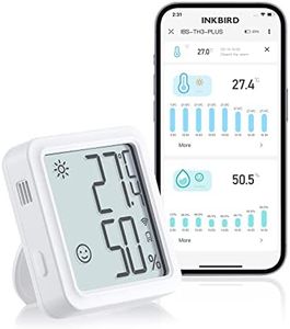 INKBIRD WiFi Thermometer Hygrometer Sensor, IBS-TH3 PLUS Room Temperature Humidity Monitor with rechargeable battery, LCD Display, APP Alert, Data Storage Export for Babyroom, Home, Office