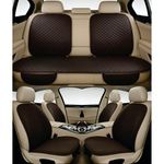 AURAFRESH Car Seat Protector Cushions Cover, Airbag friendaly. (Brown, 7PC Front & Rear SEAT Full Set)