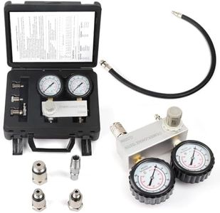 KUNGJUER Cylinder Leak Down Tester Kit, Dual-Gauge 0-100PSI/700kPa， CLD200M Cylinder Gas Leakage Detector 10-18mm Spark Plugs Gas Engine Diagnostic Tool, Black