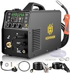 HZXVOGEN Aluminum MIG Welder 250A 6 in 1 Flux Core Gasless/Gas/Gas Mix/Lift TIG/Stick/Spot Welding Machine Synergic Control 110/220V with IGBT LED Digital Display Non-Noise Arc MMA Welders MIG250II