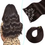 VINBAO 18 Inch Clip in Hair Extensions Human Hair Color 2 Dark Brown 7pcs 140g Real Human Hair Clip in Remy Hair Double Drawn Thick End Clip in Human Hair Extensions(7C#2-18Inch)