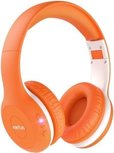 EarFun Kids Bluetooth Headphones, K2 Kids Headphones with Volume Limited, 40H Playtime, Bluetooth Headphones with Mic, Stereo Sound, Foldable Over-Ear Headphones for Kids/School/Travel/iPad, Orange