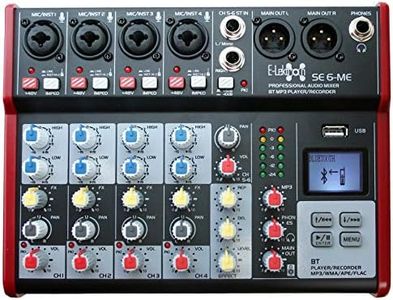 E-Lektron SE-6 Live Audio Mixer 6 Channel Mixer incl. USB Bluetooth Soundcard Phantom Power