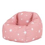 icon Kids Bean Bag Chair, Pink Bean Bag with Stars, Girls Bean Bag with Filling Included, Arrives Pre Filled