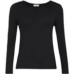 GUBA® Girls T Shirt Long Sleeve Top Kids Plain Basic Uniform T-Shirt Crew Neck Tee Size 5-13 Years (9-10 Years, Black)