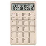 UNIONE Pocket & Desktop Beige Calculator with a Bright LCD, Dual Power Handheld Desktop. Color. Business, Office, High School