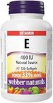 Webber Naturals Vitamin E 400 IU, 120 Softgels, Natural Source of Vitamin E, Antioxidant Support