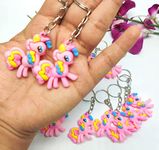 TERA 13 Unicorn Key Ring Chain For Girls Silicone Toy And Charm Key- Bag/ Door Key-Ring/ Car Key-Ring/Party Favor Lover (Unicorn 12 Piecemulticolor)