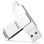 IDISKK Mfi Certified 512GB Lightning Flash Drive Photo Stick iPhone USB Memory for iPhone 13/12/Pro Max/12 pro/11/11 pro/XR/X/XS,Mac PC iPad External Storage Thumb Drive and Touch ID Encryption