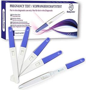 Babycolor Test de Embarazo Ultrasensible, 5 Pruebas de Embarazo alta Sensibilidad 10 mIU/ml, HCG Test 99% de precisión