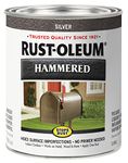 Rust-Oleum 7213502 Hammered Metal Finish, Silver, 1-Quart