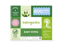 Babyganics Face, Hand & Baby Wipes, Fragrance Free, 800 Count (Contains Eight 100-Count Packs)