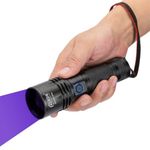 RDR INNOVATIONS 20W Aluminium UV Flashlight with Black Filter Glass +18650 Li-ion Cell (20W 365nm)