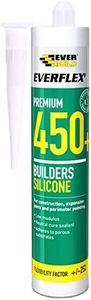 Everbuild Everflex 450 Premium+ Builders Silicone Sealant – Waterproof Seal – Suits Most Building Materials – Internal and External Use – White – 300ml