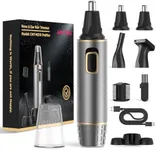 AREYZIN Nose Hair Trimmer for Men Rechargeable 3-in-1 Versatile Nose Trimmer Professional Painless Hair Trimmer for Ear Beard Facial Pubic Trimmer for Men, Wet or Dry Use,Dual Edge Blades