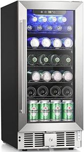 Antarctic Star 15 Inch-115 Cans Beverage Refrigerator Cooler - 2.9 Cu.Ft Wine Cooler with Safty Lock, Low Noise, Transparent Glass Door with Stainless steel Handle, for Home/Office/Bar