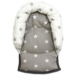 UNIVERSAL Infant Baby Toddler car seat, stroller head support pillow (Soft Cotton) (N star white/grey)