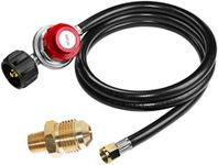 5 feet 0-20 PSI Adjustable High Pressure Propane Regulator with Hose, LP Gas Grill Regulator Hose with 1/8 MNPT Pipe Fitting for QCC1 Tank,Fits for Grill,Burner,Turkey Fryer,Cooker,Firepit and More