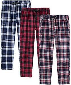 Mens Pajama Pants Cotton Sleep Lounge House Pjs Bottoms B-3 Pack 3XL